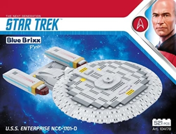 BlueBrixx Pro 104178 – Star Trek USS Enterprise NCC-1701-D aus Klemmbausteinen mit 521 Bauelementen. Kompatibel mit Lego. Lieferung in Originalverpackung. - 5