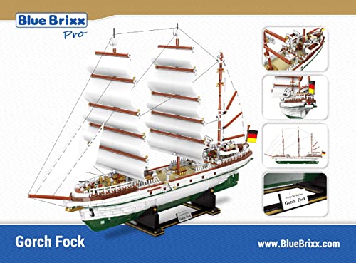 BlueBrixx Pro 104471 – Segelschulschiff Gorch Fock aus Klemmbausteinen