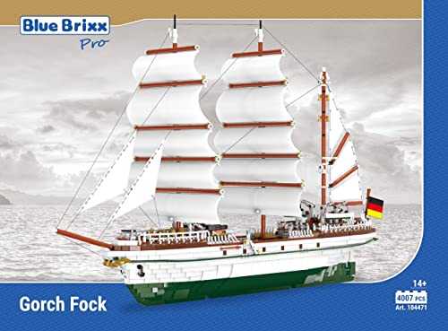 BlueBrixx Pro 104471 – Segelschulschiff Gorch Fock aus Klemmbausteinen