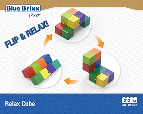 BlueBrixx Pro 105542 – Relaxcube aus Klemmbausteinen mit 213 Bauelementen. Kompatibel mit Anderen Klemmbausteinen. Lieferung in Originalverpackung. - 2