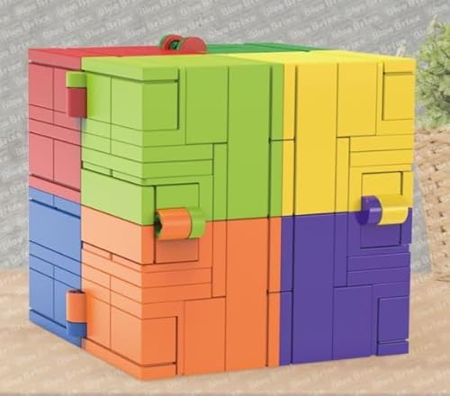 BlueBrixx Pro 105542 – Relaxcube aus Klemmbausteinen mit 213 Bauelementen. Kompatibel mit Anderen Klemmbausteinen. Lieferung in Originalverpackung. - 1