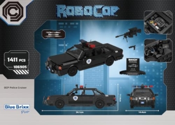 BlueBrixx Pro 106905 – Robocop OCP Police Cruiser aus Klemmbausteinen mit 1411 Bauelementen - 4
