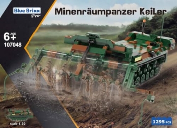BlueBrixx Pro 107048 – Minenräumpanzer Keiler, Bundeswehr aus Klemmbausteinen mit 1295 Bauelementen - 2