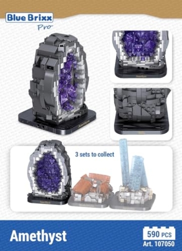 BlueBrixx Pro 107050 – Amethyst aus Klemmbausteinen Box