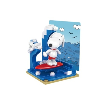 BlueBrixx Pro 107354 – Snoopy Surft am Strand aus Klemmbausteinen mit 84 Bauelementen - 2