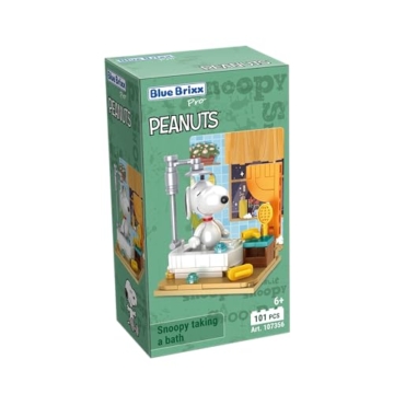 BlueBrixx Pro 107356 – Snoopy nimmt EIN Bad aus Klemmbausteinen mit 101 Bauelementen - 2