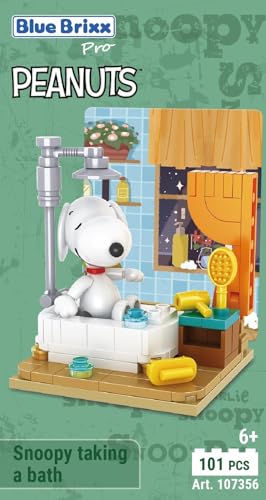 BlueBrixx Pro 107356 – Snoopy nimmt EIN Bad aus Klemmbausteinen mit 101 Bauelementen - 3