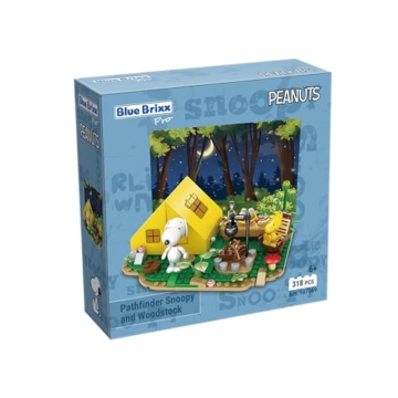 BlueBrixx Pro 107369 – Pfadfinder Snoopy und Woodstock aus Klemmbausteinen mit 318 Bauelementen - 2