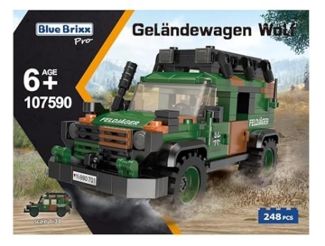 BlueBrixx Pro 107590 – Geländewagen Wolf, Bundeswehr Box