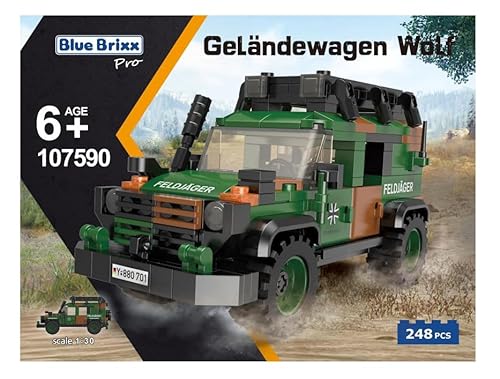 BlueBrixx Pro 107590 – Geländewagen Wolf, Bundeswehr Box