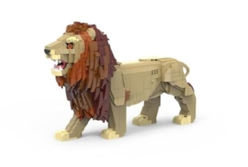 BlueBrixx Pro 107604 – Löwe aus Klemmbausteinen mit 1141 Bauelementen - 1