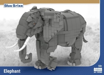 BlueBrixx Elefant aus Klemmbausteinen Pro 107605 Box