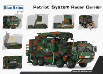 BlueBrixx Pro 107626 – Patriot System Radarwagen, Bundeswehr aus Klemmbausteinen mit 1780 Bauelementen - 3