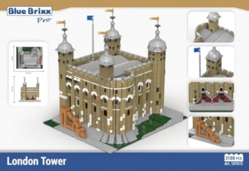 BlueBrixx Pro 107672 – White Tower of London aus Klemmbausteinen mit 3188 Bauelementen - 3