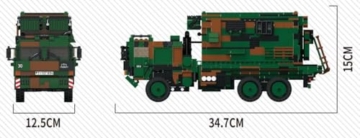 BlueBrixx Pro 107894 – Patriot System Feuerleitstand, Bundeswehr aus Klemmbausteinen mit 1455 Bauelementen - 6