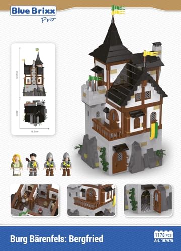 BlueBrixx Pro 107975 – Burg Bärenfels: Bergfried Lieferumfang