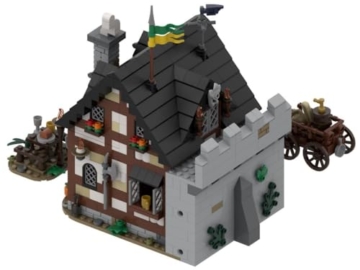 BlueBrixx Pro 108034 – Burg Bärenfels: Gasthaus aus Klemmbausteinen mit 1041 Bauelementen. Kompatibel mit Anderen Klemmbausteinen. Lieferung in Originalverpackung. - 2