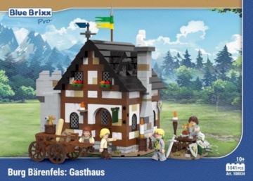 BlueBrixx Pro 108034 – Burg Bärenfels: Gasthaus aus Klemmbausteinen mit 1041 Bauelementen. Kompatibel mit Anderen Klemmbausteinen. Lieferung in Originalverpackung. - 6
