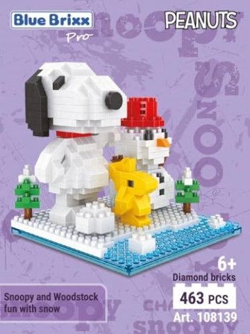 BlueBrixx Snoopy & Woodstock Spaß mit Schnee (Diamond Blocks)