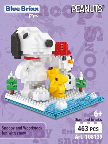 BlueBrixx Snoopy & Woodstock Spaß mit Schnee (Diamond Blocks)