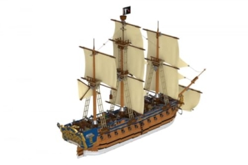 BlueBrixx Pro 108170 Blackbeards Piratenschiff Queen Anne's Revenge