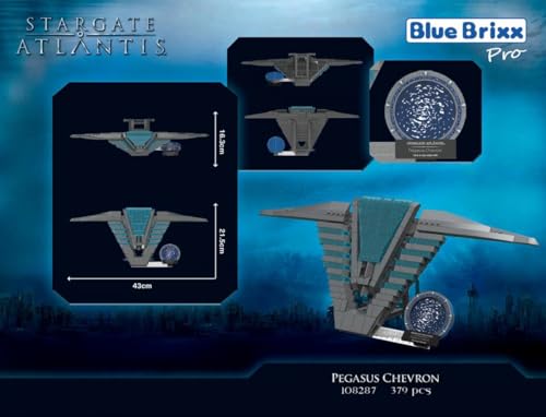 BlueBrixx Pro 108287 – Stargate Pegasus-Chevron aus Klemmbausteinen Maße