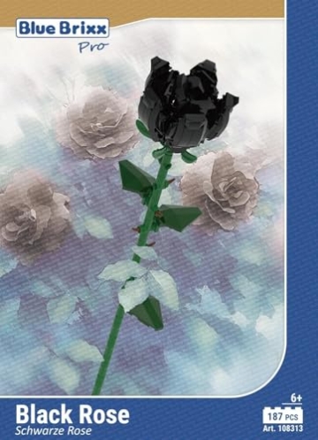 BlueBrixx Schwarze Rose aus Klemmbausteinen Pro 108313