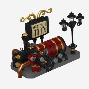 BlueBrixx Pro 108349 - Steampunk Helidroschke, 540 Klemmbausteine, Steampunk-Set, Geschenk für Steampunk Fans, Standardsteine, Bausteine der Steampunk-Serie - 6