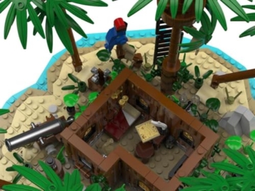 BlueBrixx Pro 108371 Pirateninsel: Inselversteck – 988 Klemmbausteine, Piraten Set, Geschenk für Schiffs- und Piratenfans, Standardsteine, Bausteine der Piraten-Serie - 2