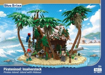 BlueBrixx Pro 108371 Pirateninsel: Inselversteck – 988 Klemmbausteine, Piraten Set, Geschenk für Schiffs- und Piratenfans, Standardsteine, Bausteine der Piraten-Serie - 3