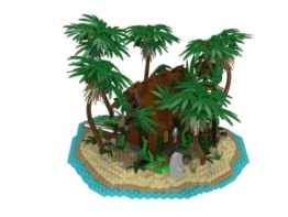 BlueBrixx Pro 108371 Pirateninsel: Inselversteck – 988 Klemmbausteine, Piraten Set, Geschenk für Schiffs- und Piratenfans, Standardsteine, Bausteine der Piraten-Serie - 1