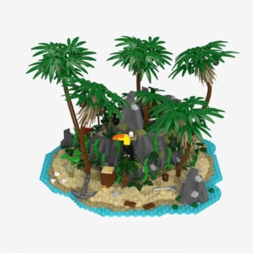 BlueBrixx Pro 108373 – Pirateninsel: Schatzhöhle Klemmbausteine