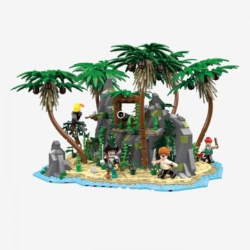 BlueBrixx Pro 108373 – Pirateninsel: Schatzhöhle Moc