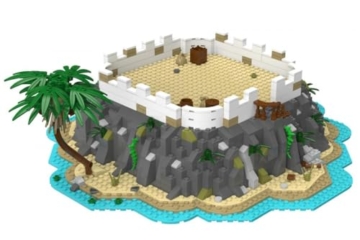 BlueBrixx Pro 108375 Gouverneursinsel: Insel-Erweiterung – 985 Klemmbausteine, Piraten Set, Geschenk für Schiffs- und Piratenfans, Standardsteine, Bausteine der Piraten-Serie - 4