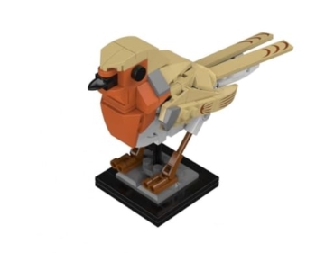 BlueBrixx Pro 108381 – Rotkehlchen aus Klemmbausteinen