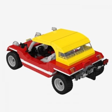 BlueBrixx Pro 108384 – Roter Buggy mit gelbem Dach, 712 Klemmbausteine, Auto-Set Geschenk für Fans von Fahrzeugen, Standardsteine, Bausteine der Fahrzeug-Serie - 2