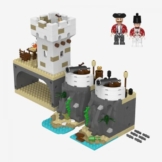 BlueBrixx Pro 108387 - Legenden der Schatzküste: Wachturm-Erweiterung – 471 Klemmbausteine, Piraten Set, Geschenk für Schiffs- und Piratenfans, Standardsteine, Bausteine der Piraten-Serie - 1