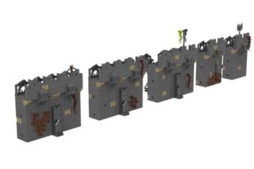 BlueBrixx Pro 108475 – Festung Rabenstein: Mauererweiterung aus Klemmbausteinen mit 856 Bauelementen. Kompatibel mit Anderen Klemmbausteinen. Lieferung in Originalverpackung. - 2