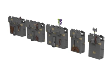 BlueBrixx Pro 108475 – Festung Rabenstein: Mauererweiterung aus Klemmbausteinen mit 856 Bauelementen. Kompatibel mit Anderen Klemmbausteinen. Lieferung in Originalverpackung. - 1