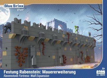 BlueBrixx Pro 108475 – Festung Rabenstein: Mauererweiterung aus Klemmbausteinen mit 856 Bauelementen. Kompatibel mit Anderen Klemmbausteinen. Lieferung in Originalverpackung. - 6