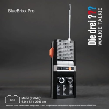 BlueBrixx Pro 108496 – Die DREI ???: Walkie Talkie aus Klemmbausteinen mit 453 Bauelementen - 2