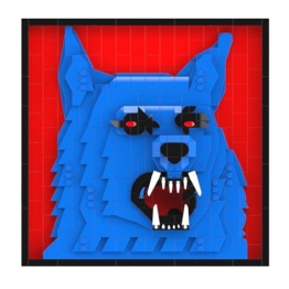 BlueBrixx Pro 108501 – Die DREI ???: 3D Bild: Der Karpatenhund aus Klemmbausteinen mit 712 Bauelementen - 1