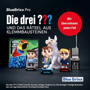 BlueBrixx Pro 108501 – Die DREI ???: 3D Bild: Der Karpatenhund aus Klemmbausteinen mit 712 Bauelementen - 6