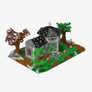 BlueBrixx Pro 108662 – Kloster Blaubrunn - Die Kongregation aus Klemmbausteinen mit 1449 Bauelementen. Erweiterung für die Kapelle (Nr. 108267) Kompatibel mit Anderen Klemmbausteinen - 1