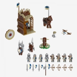 BlueBrixx Pro 108685 – Minifigurenpaket Blaustein - Wachen, 318 Klemmbausteine, Burg Blaustein Set Geschenk für Architektur und Mittelalter Fans, Standardsteine - 1