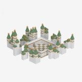 BlueBrixx Pro 108691-3D-Puzzle: Stadt, 477 Klemmbausteine, 3D-Puzzle-Set, Geschenk für Puzzle-Fans, Standardsteine, Bausteine der Pro-Serie - 1