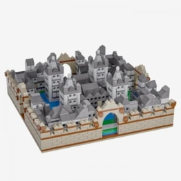 BlueBrixx Pro 108698-3D-Puzzle: Wasserburg, 1912 Klemmbausteine, 3D-Puzzle-Set, Geschenk für Fans, Standardsteine, Bausteine der Pro-Serie - 1