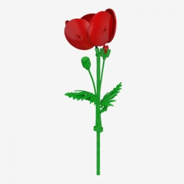 BlueBrixx Pro 108724 – Roter Klatschmohn aus Klemmbausteinen mit 111 Bauelementen - 3