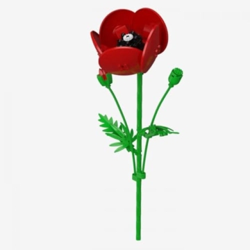 BlueBrixx Pro 108724 – Roter Klatschmohn aus Klemmbausteinen mit 111 Bauelementen - 4