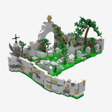 BlueBrixx Pro 108730 – Alter Kirchenfriedhof aus Klemmbausteinen mit 1106 Bauelementen - 1